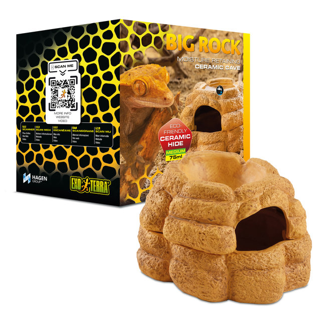 Exo Terra Big Rock Ceramic Cave - With Lid - Medium