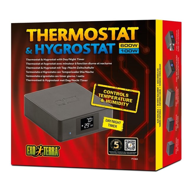 Exo Terra Thermostat (600W) & Hygrostat (100W) with Day/Night timer
