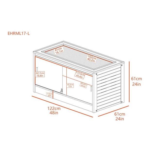 ECOFLEX Mojave Reptile Lounge 48x24x24, Maple