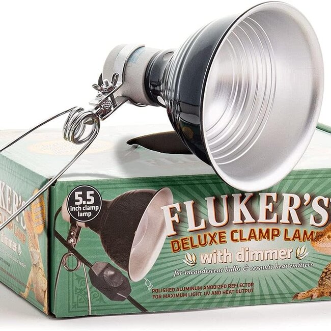 Flukers Flukers Clamp Lamp with Dimmer - 75 Watt 5.5"