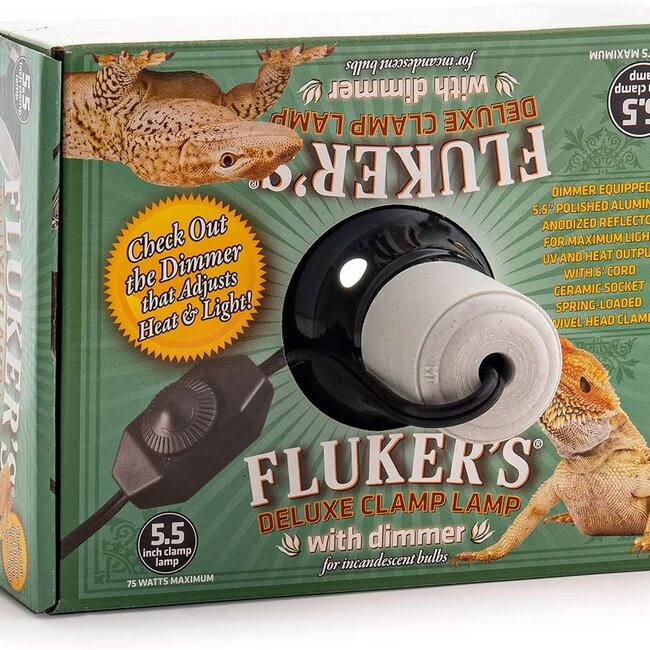 Flukers Flukers Clamp Lamp with Dimmer - 75 Watt 5.5"