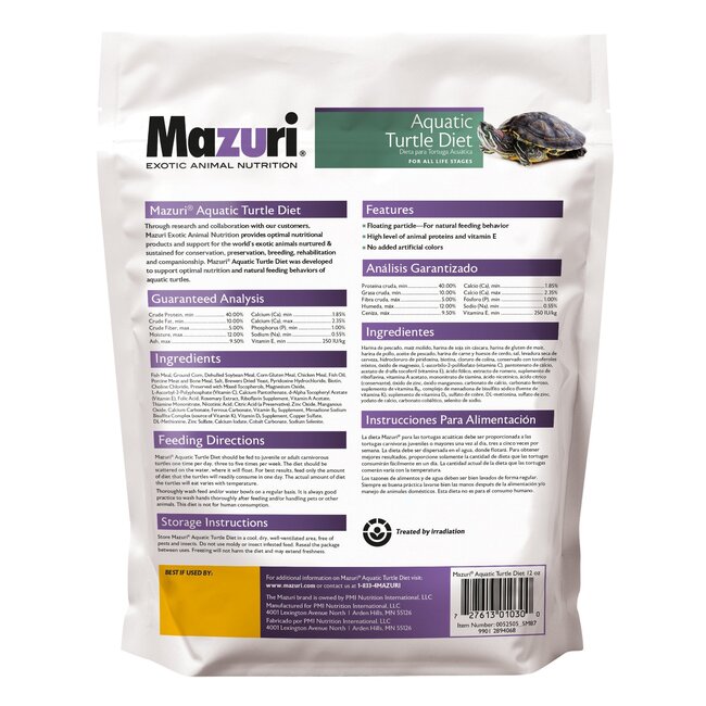 Mazuri Aquatic Turtle Diet - 12 oz