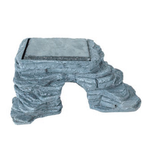 ReptiZoo Corner Hide Cave with Heat Storing Real Slate Stone