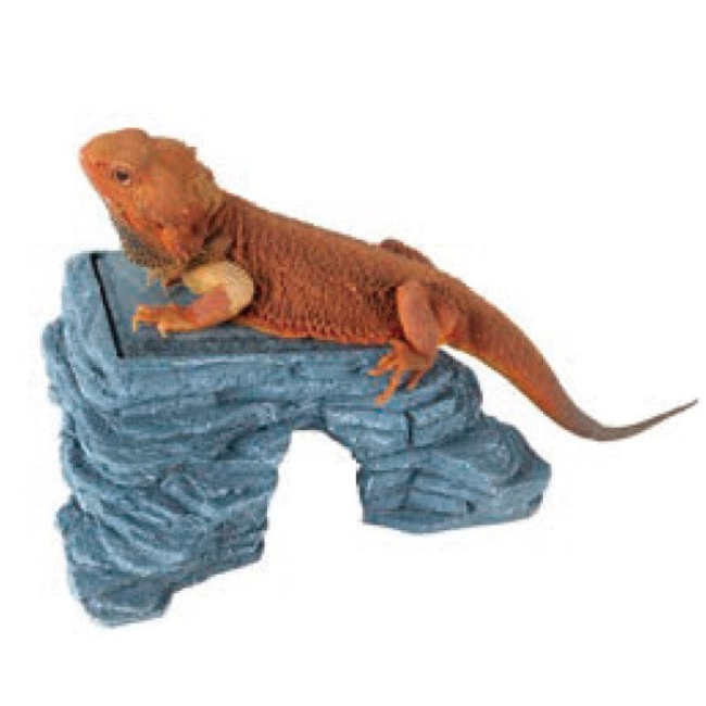 ReptiZoo Corner Hide Cave with Heat Storing Real Slate Stone