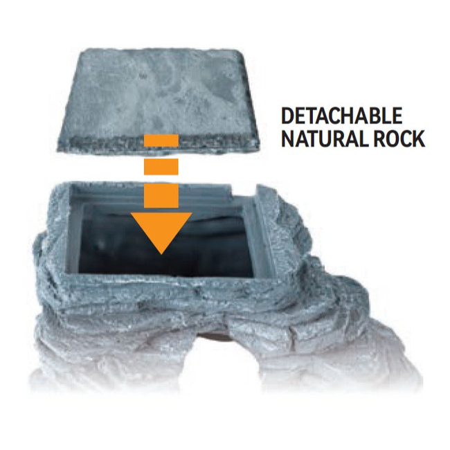 ReptiZoo Corner Hide Cave with Heat Storing Real Slate Stone