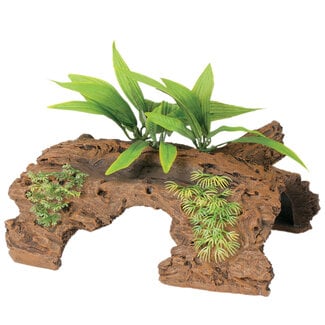 Marina Naturals Malaysian 1/2 Log Driftwood with Plants - Large Marina Naturals Malaysian 1/2 Log Driftwood with Plants - Large