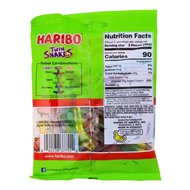 Haribo Twin Snakes Sweet & Sour Gummy Candy