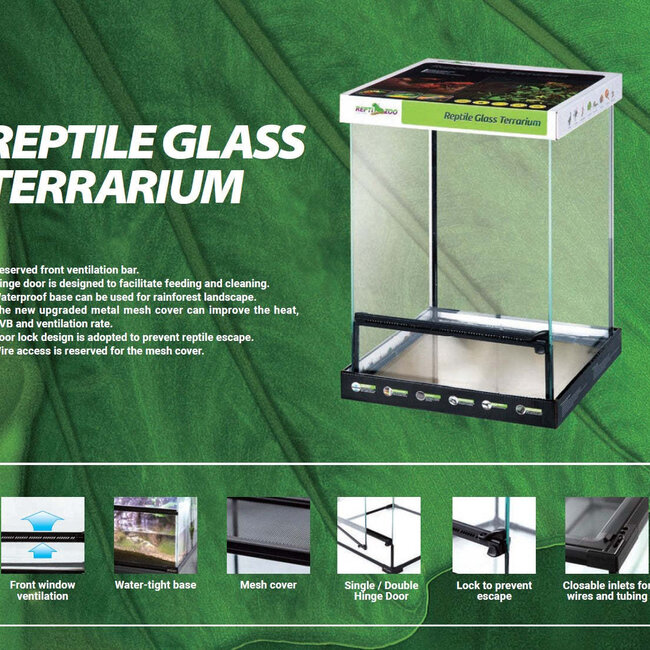 ReptiZoo Glass Terrarium 18 x 18 x 24" Single Door
