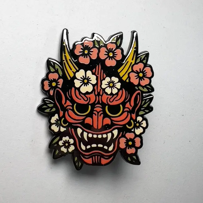 Strike Gently Co Floral Hannya Pin Strike Gently