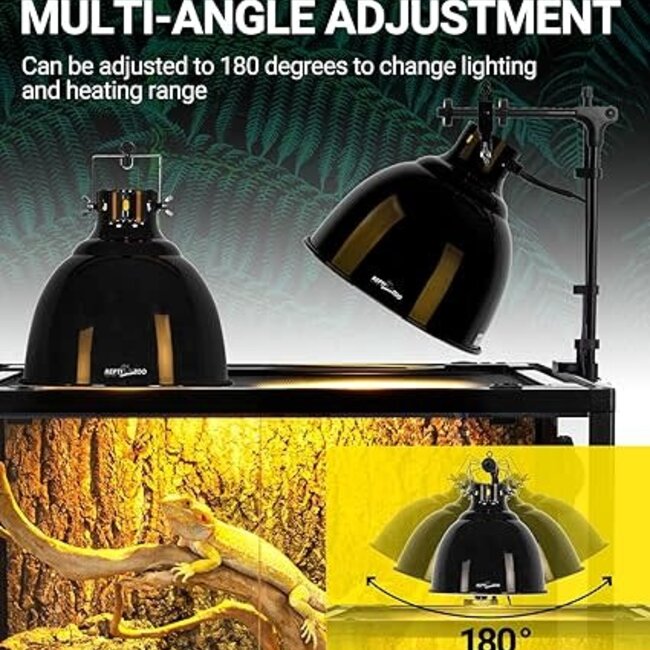 ReptiZoo Angle-Adjustable Deep Dome Lamp 8.2" 200W