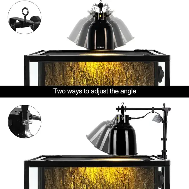 ReptiZoo Angle-Adjustable Deep Dome Lamp 8.2" 200W