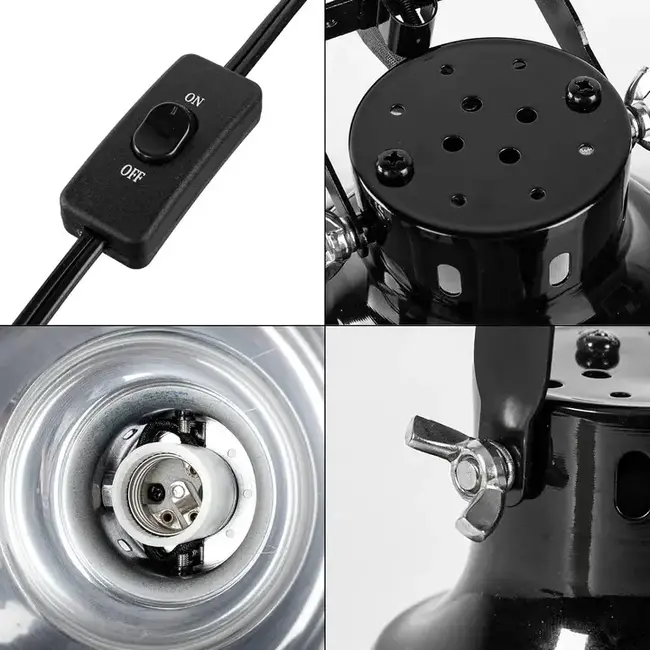 ReptiZoo Angle-Adjustable Deep Dome Lamp 8.2" 200W