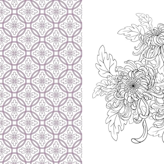 Chartwell Books Japanese Folk Art Coloring Book: Beautiful and Elegant Designs to Inspire Creativity