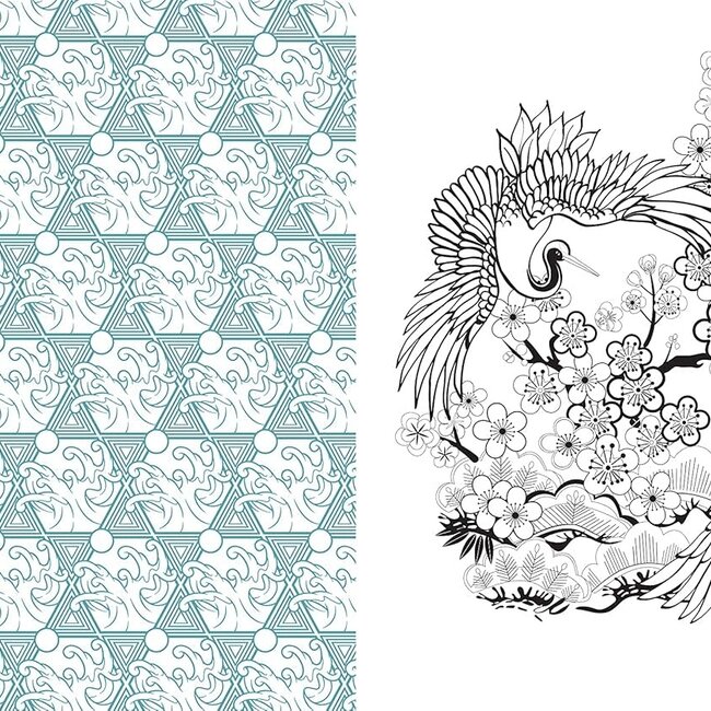 Chartwell Books Japanese Folk Art Coloring Book: Beautiful and Elegant Designs to Inspire Creativity