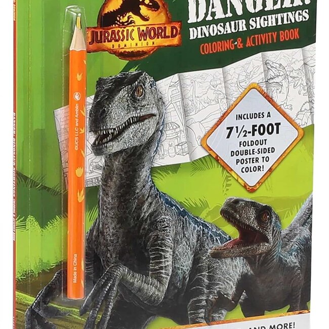 Jurassic World Dominion: Danger: Dinosaur Sightings: Coloring and Activity Book with Pull-out Poster