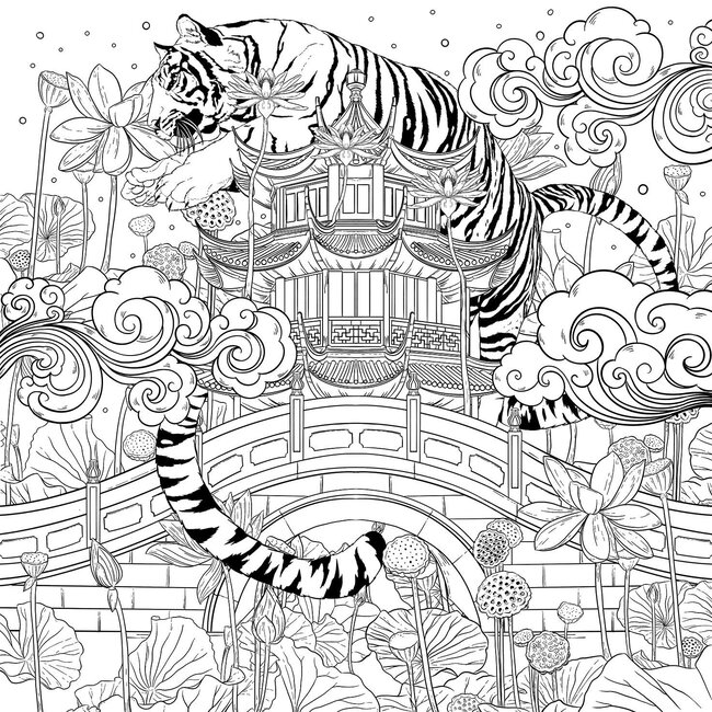 Mythographic Color and Discover: Shangri-La: An Artist’s Coloring Book of Fantasy Worlds Paperback