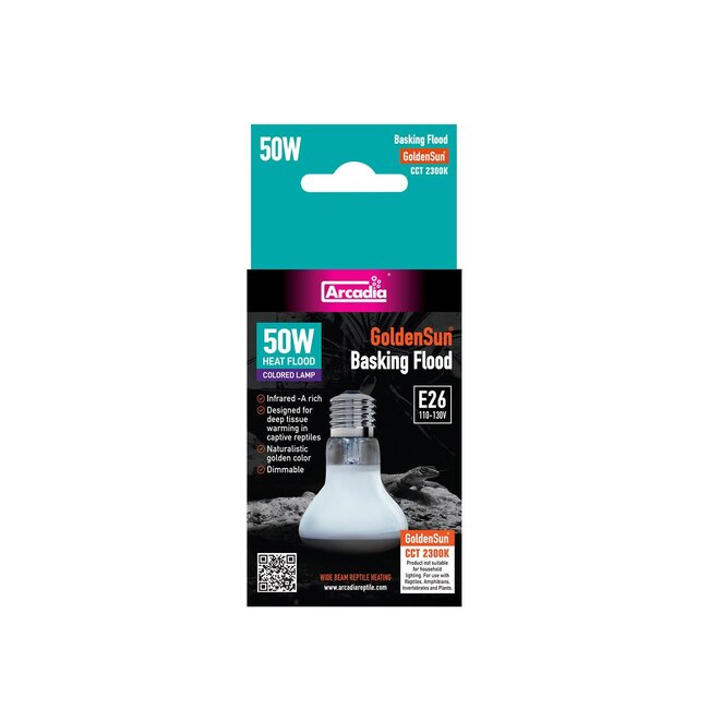 Arcadia Golden Sun Basking Flood Lamp - 50w