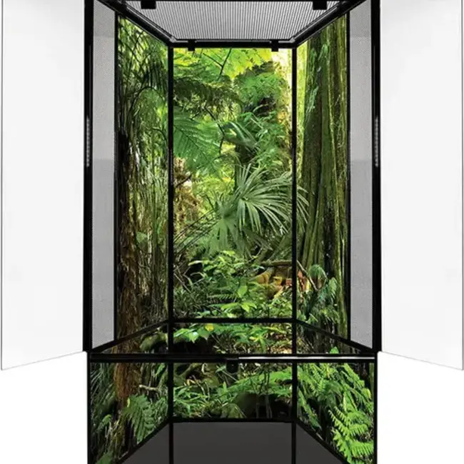 ReptiZoo 24 x 24 x 48" Terrarium Glass Flat Packed Hinge Doors Base Height 14"