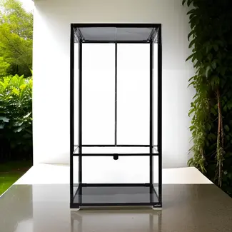 ReptiZoo 24 x 24 x 48" Terrarium Glass Flat Packed Hinge Doors Base Height 14"