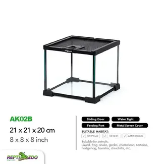 ReptiZoo Mini 8" x 8" x 8" Terrarium Glass