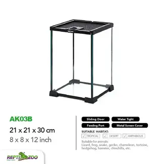 ReptiZoo Mini 8" x 8" x 12" Terrarium Glass
