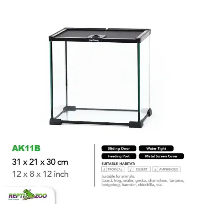 ReptiZoo Mini 12.2" x 8.3" x 12" Terrarium Glass