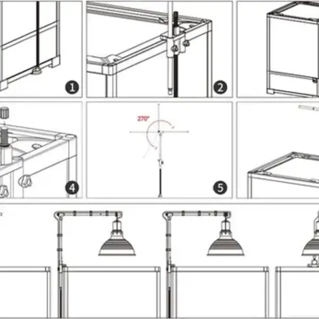 ReptiZoo ReptiZoo Adjustable Dome Lamp Bracket (Supports 2 Domes)