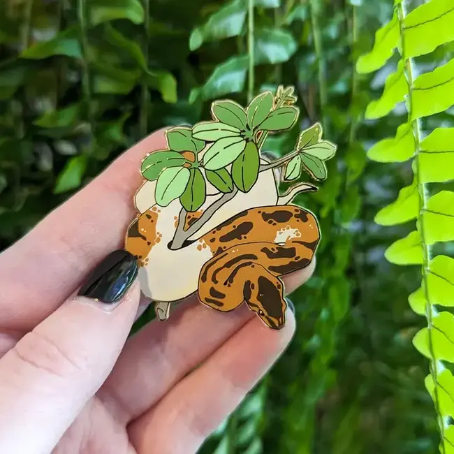 Frog Tree Games Pied Ball Python Pin2.5" Enamel Pin Frog Tree Games