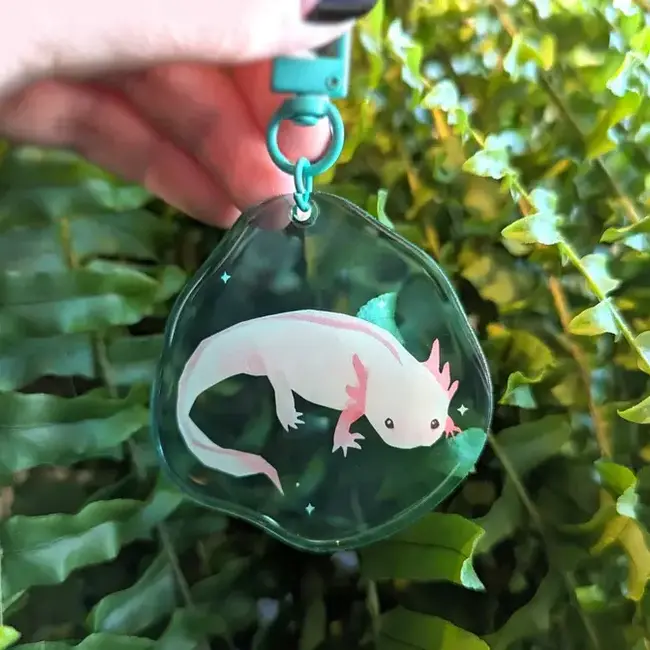 Frog Tree Games Axolotl Droplet 3" Acrylic Transparent Keychain
