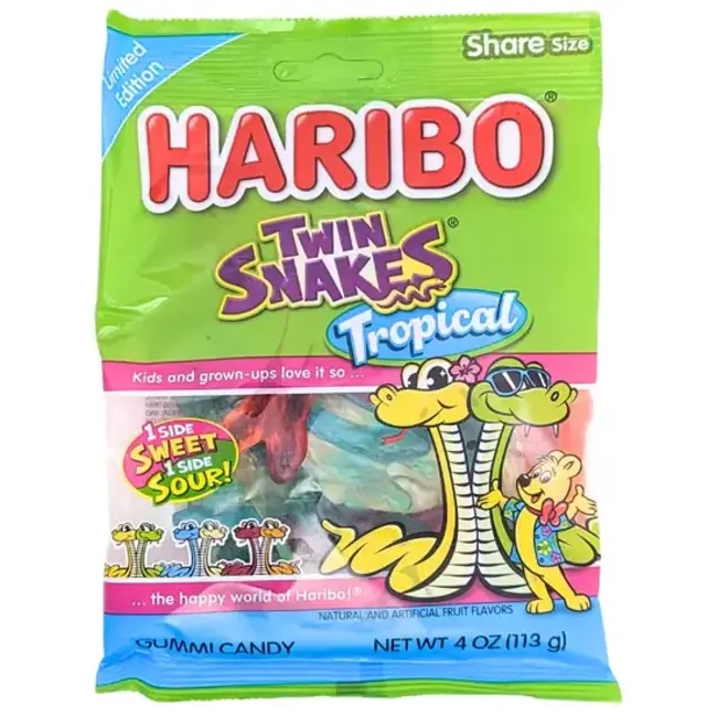 Haribo Haribo Twin Snakes Tropical 113g