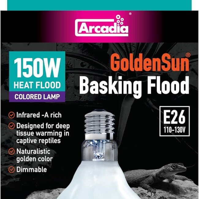 Arcadia Golden Sun Basking Flood Lamp - 150w