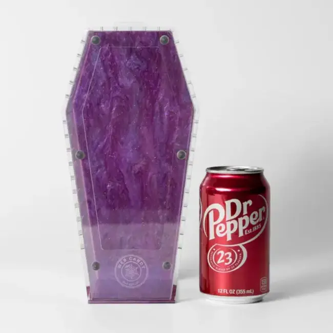 Tarantula Cribs Coffin 10''x5''x5'' Medium Purple Galaxy Web Candy Special