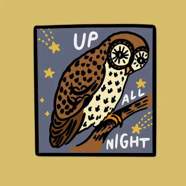 Stay Home Club Up All Night Vinyl Sticker