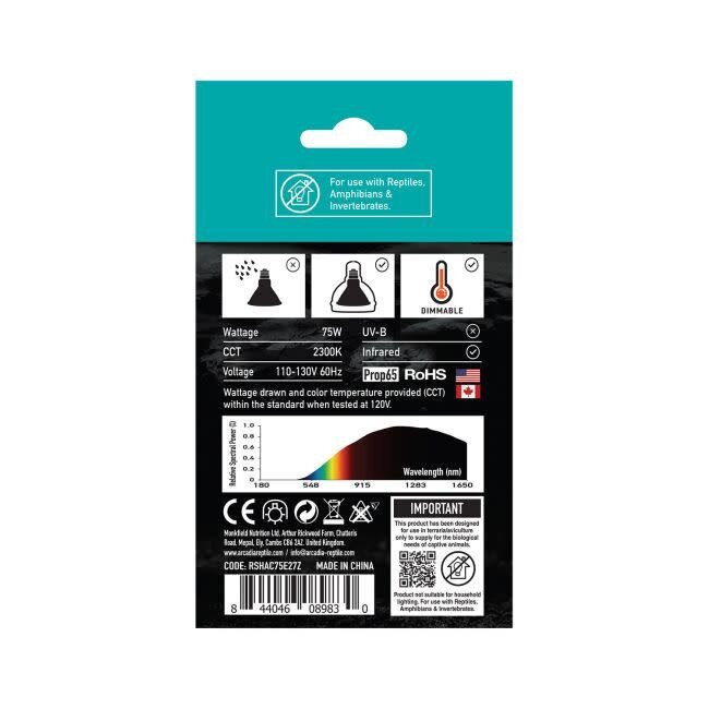 Arcadia Golden Sun Basking Halogen Lamp - 75W