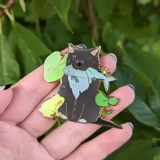 Frog Tree Games Fishy - Catfrogs Enamel 2" Pin Frog Tree Games