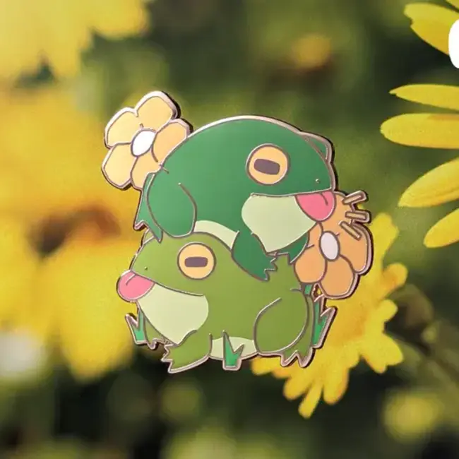 Frog Tree Games Frog Stacks 2" Enamel Pin Frog Tree Games