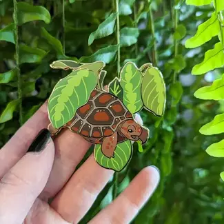 Frog Tree Games Red Footed Tortoise - Herpetoflora ii Enamel 2.5" Pin Frog Tree Games