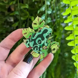 Frog Tree Games Green and Black Poison Dart Frog - Herpetoflora ii Enamel Pin Frog Tree Games