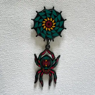 Spiderweb Deluxe Dangle Pin Strike Gently
