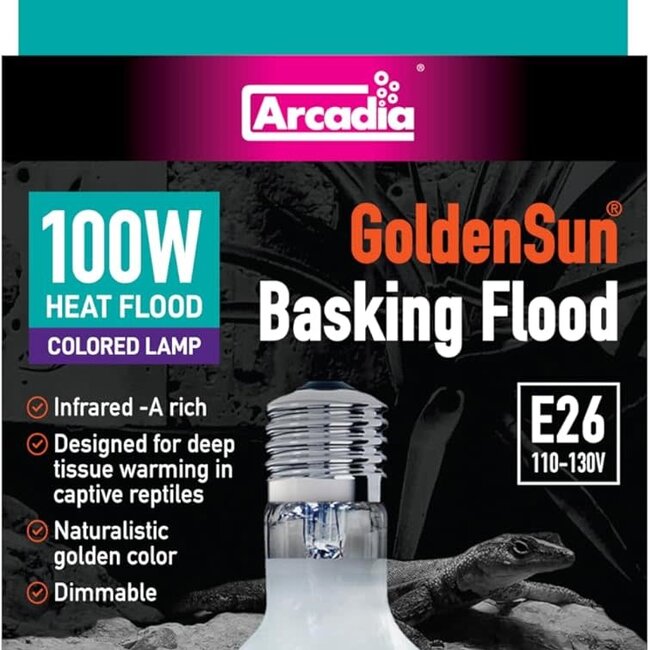 Arcadia Golden Sun Basking Flood Lamp - 100w