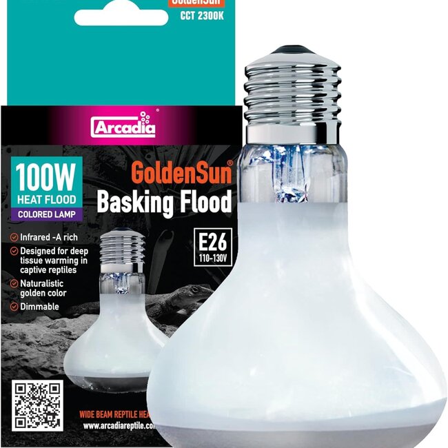 Arcadia Golden Sun Basking Flood Lamp - 100w
