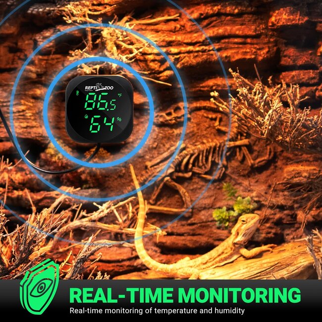 ReptiZoo LED Digital Thermo-Hygrometer with USB