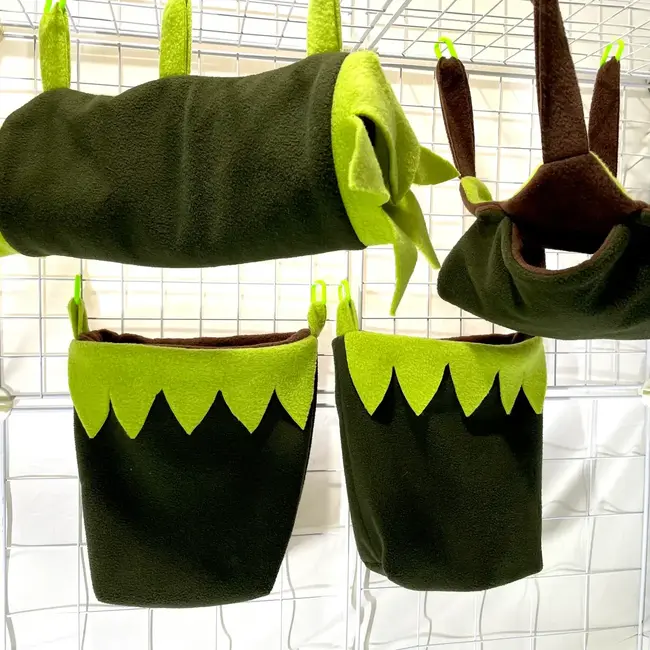 Sugar Glider Stichery Deluxe Fleece Mammal Cage Set 5 pc - Jungle Fringe