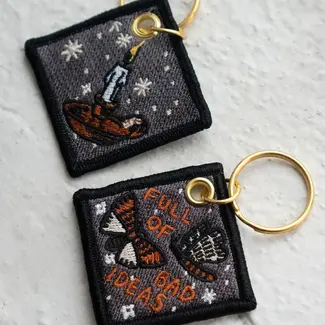 Stay Home Club Full of Bad Ideas - Embroidered Keychain Stay Home Club