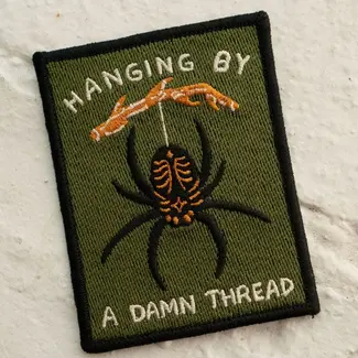 Hanging by a Thread - Sticky Patch - Stay Home Club