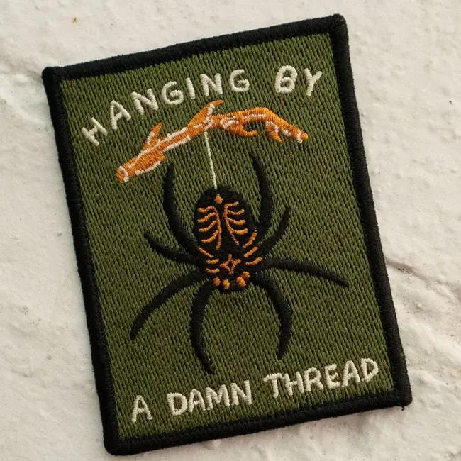 Hanging by a Thread - Sticky Patch - Stay Home Club
