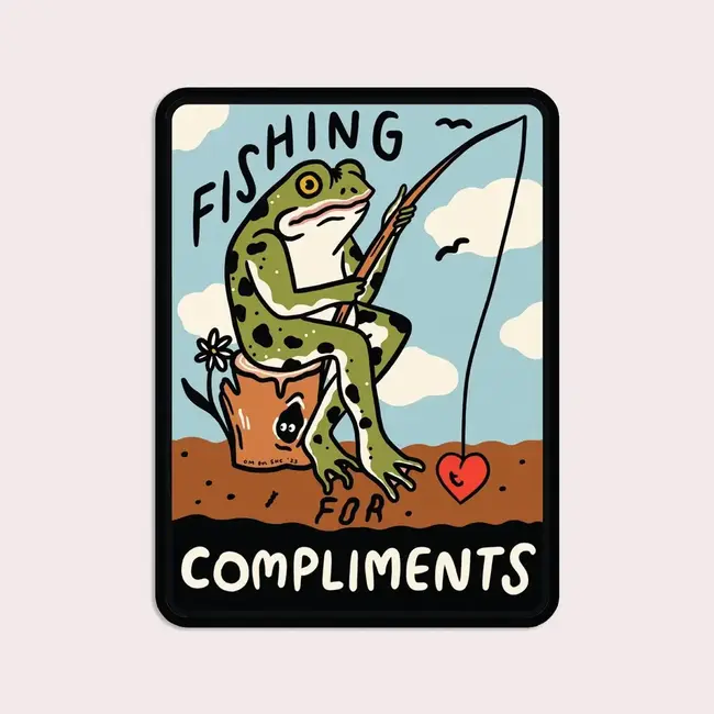 Fishing for Compliments Vinyl Sticker - Stay Home Club