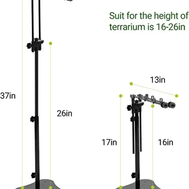 ReptiZoo Height Adjustable Clip OR Standing Dome Lamp Bracket