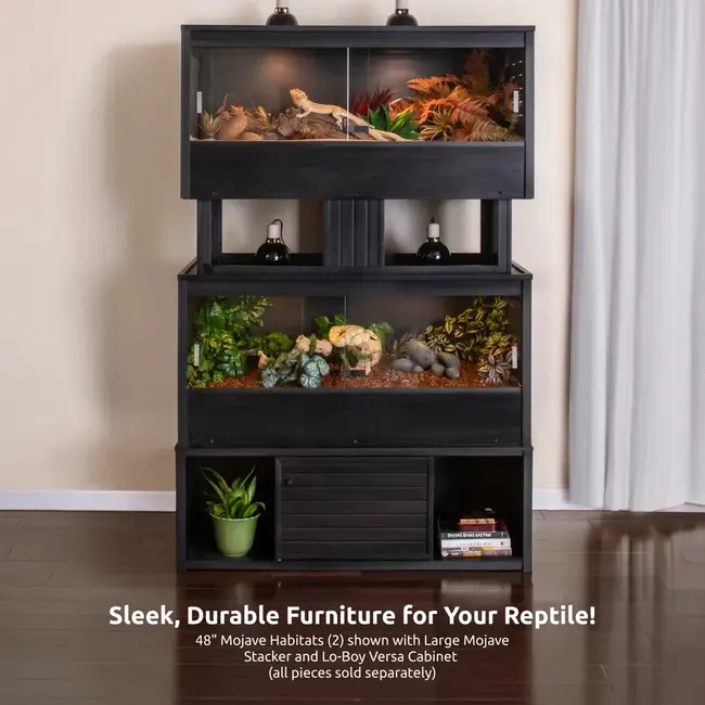 New Age Pets ECOFLEX 48x22.8x24" Black Mojave Reptile Lounge