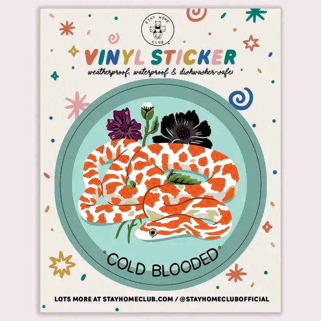 Cold Blooded Sticker | Waterproof Vinyl Sticker - Stay Home Club